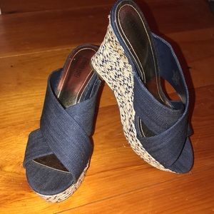 Jennifer Lopez denim wedge